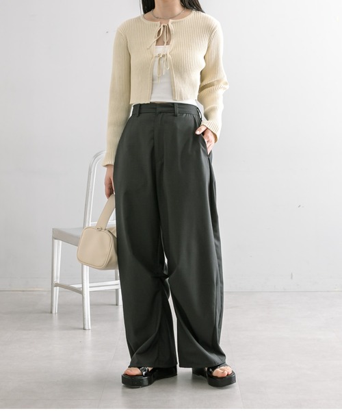 「mystic」 スラックス 0 チャコールグレー レディース_画像9