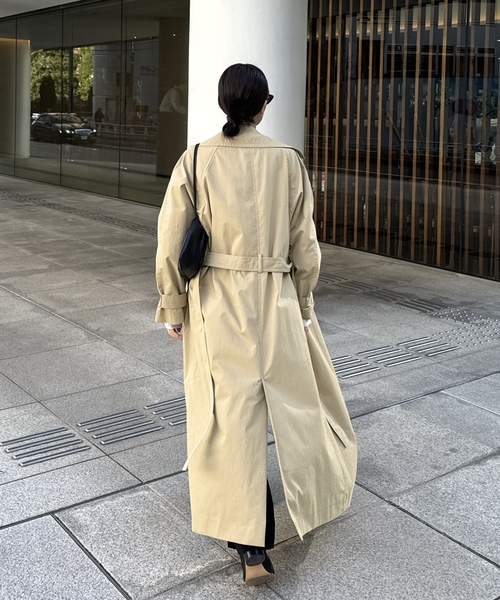美品 プラージュ plage トレンチコートベルト ロング丈 36 春服 plage（プラージュ） トレンチコート コート R'IAM ボリュームトレンチ