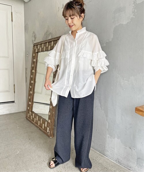 「Spick & Span」 スラックス FREE チャコールグレー レディース_画像5