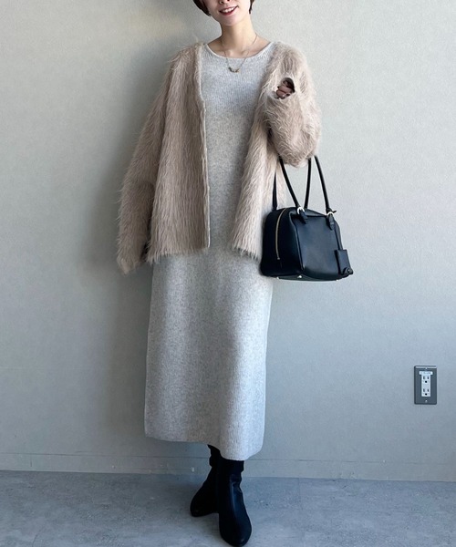 「mysty woman」 コンビワンピース FREE アイボリー レディース_画像6