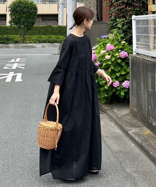 「notch.」 7分袖ワンピース M ブラック レディース_画像3