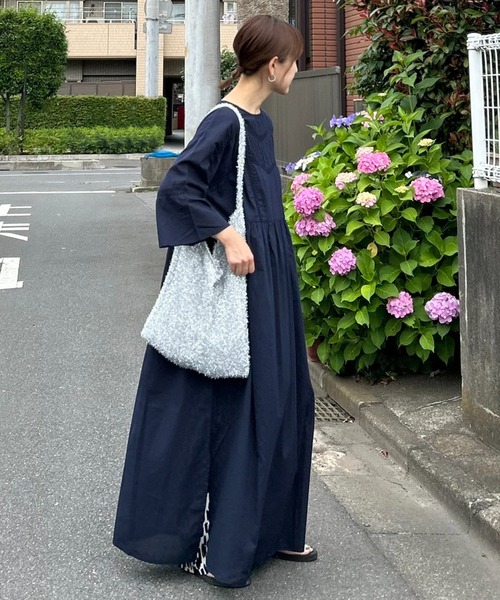 「notch.」 7分袖ワンピース M ブラック レディース_画像6