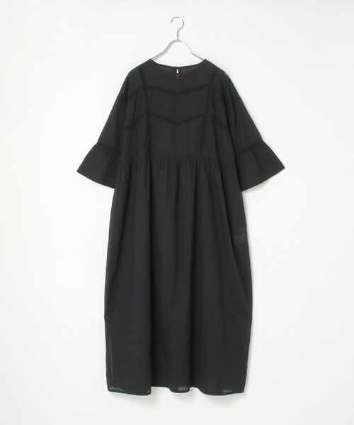 「notch.」 7分袖ワンピース M ブラック レディース_画像7