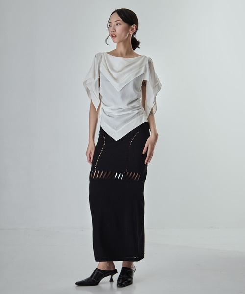 FETICO フェティコ MESH KNIT MAXI SKIRT 茶サイズ1 FETICO（フェティコ） スカート 「FETICO/フェティコ」「STUDIOUS別注