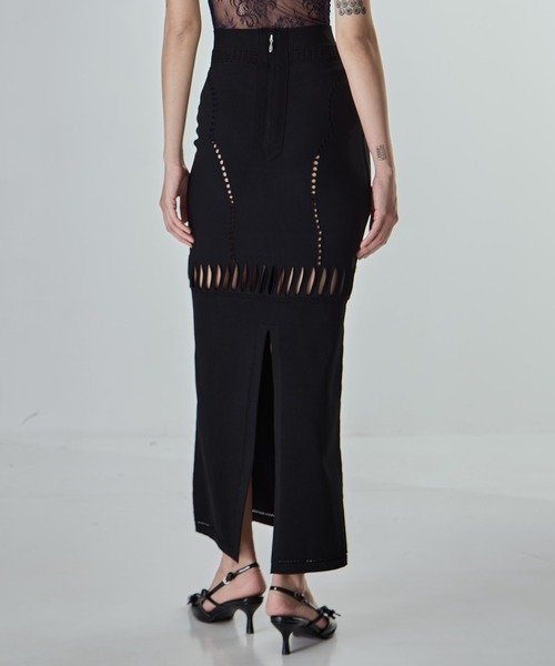 スカート 「FETICO/フェティコ」「STUDIOUS別注」MESH KNIT MAXI SKIRT/メッシュニットマキシスカートの画像
