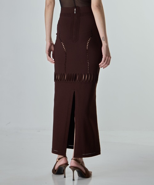 FETICO フェティコ MESH KNIT MAXI SKIRT 茶サイズ1 FETICO（フェティコ） スカート 「FETICO/フェティコ」「STUDIOUS別注