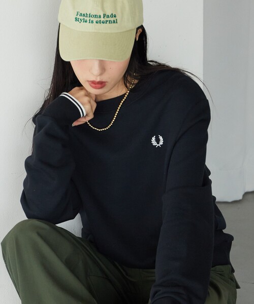 「FREAK'S STORE」 「FRED PERRY」スウェットカットソー SMALL ナチュラル レディースの画像