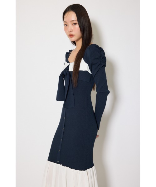 rienda（リエンダ） ワンピース 「森香澄さん着用」レイヤードフロント