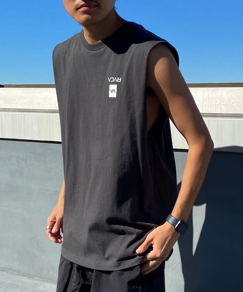 「RVCA」 ノースリーブトップス S カーキ メンズ_画像4