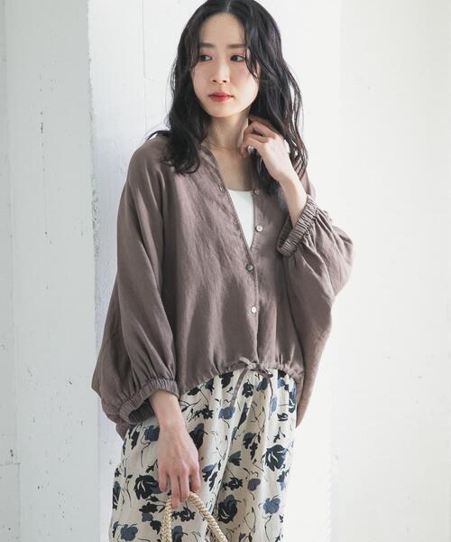 美品アーバンリサーチDOORSゆったり25SSリネンブレンドドロストチュニック♪ セール】 リネンブレンドドロストチュニック （チュニック）｜URBAN