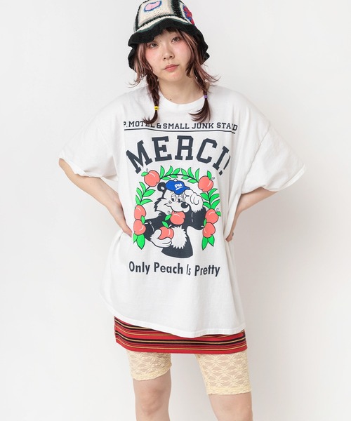 RNA（アールエヌエー） tシャツ M2682 PINKMOTEL モモクマプリントTEE