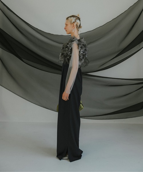 et.UNiVER パンツセットアップ ワンピース ドレス 結婚式 お呼ばれ 黒 et.UNiVER パンツドレス Noir glitter pants set : ZOZOTOWN Yahoo!店