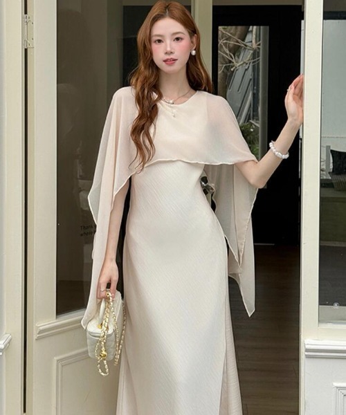 ワンピース エレガント ケープ ロングワンピース : ZOZOTOWN Yahoo!店