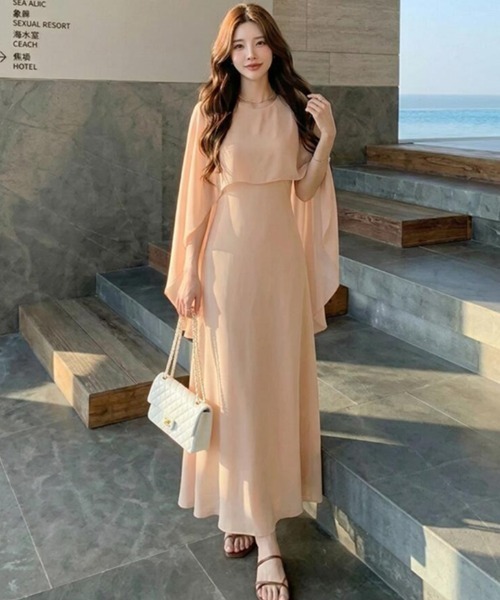 ケープロングワンピース ワンピース エレガント ケープ ロングワンピース : ZOZOTOWN Yahoo!店
