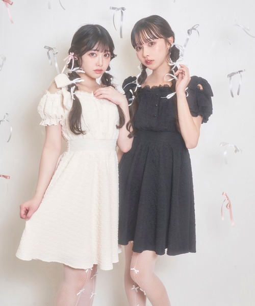 「Honey Cinnamon」 半袖ワンピース FREE アイボリー レディース_画像2