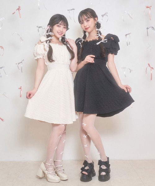 「Honey Cinnamon」 半袖ワンピース FREE アイボリー レディース_画像3