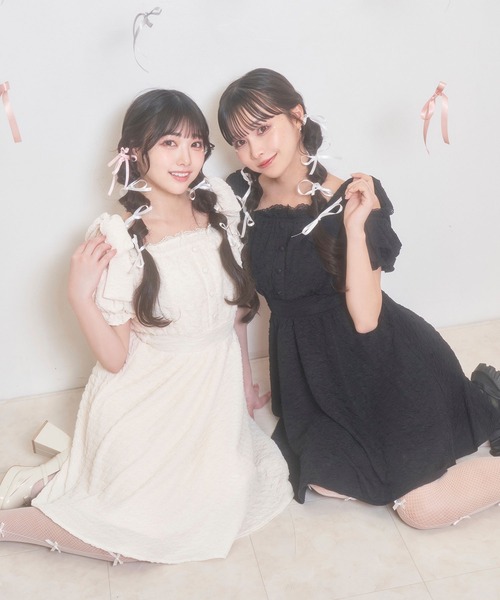 「Honey Cinnamon」 半袖ワンピース FREE アイボリー レディース_画像4