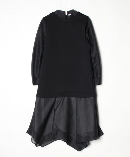 LANVIN en Bleu 「LANVIN Bleu」 長袖ワンピース 36 ブラック