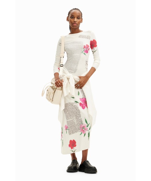 「Desigual」 長袖ワンピース X-LARGE ホワイト レディース_画像3