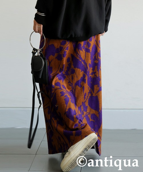 「antiqua」 ロングスカート ONESIZE マスタード レディース_画像3