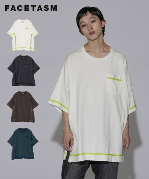 tシャツ 「FACETASM」CURVY SLIT BIG TEE / 4カラー 「MYK-TEE-01」 メンズの画像