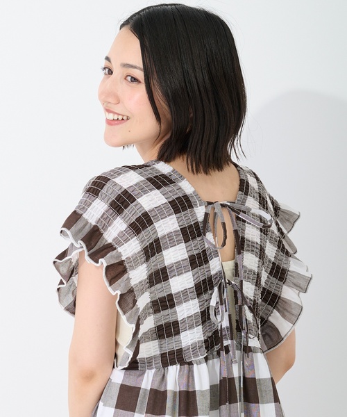 petit main LIEN シャツワンピース 「親子リンク」ブロックチェック