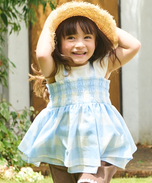専用　プティマイン　親子リンク3点セット　ベビー　女の子ワンピース　4点 petit main LIEN ワンピース 「親子リンク」ブロックチェック