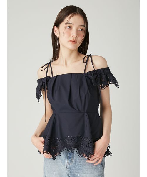 FRAY I.D（フレイ・アイディー） ブラウス シャツ 半袖 カットアウト