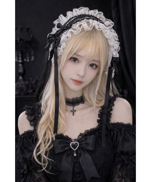 CERCA 「Bls」「ZA」「Bling Leads」編み上げレース ヘッドドレス