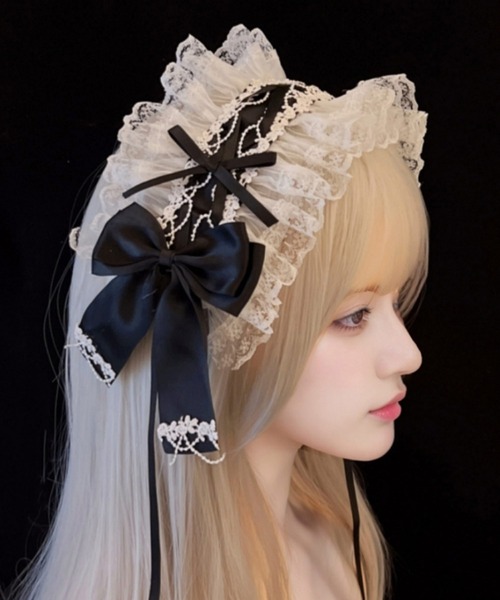 CERCA 「Bls」「ZA」「Bling Leads」編み上げレース ヘッドドレス
