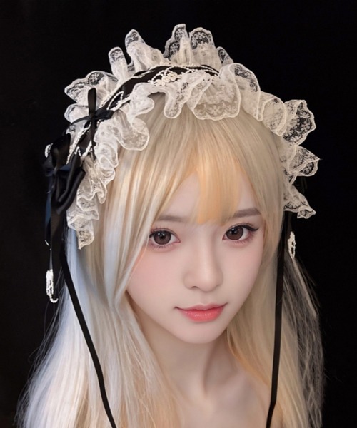 CERCA 「Bls」「ZA」「Bling Leads」編み上げレース ヘッドドレス