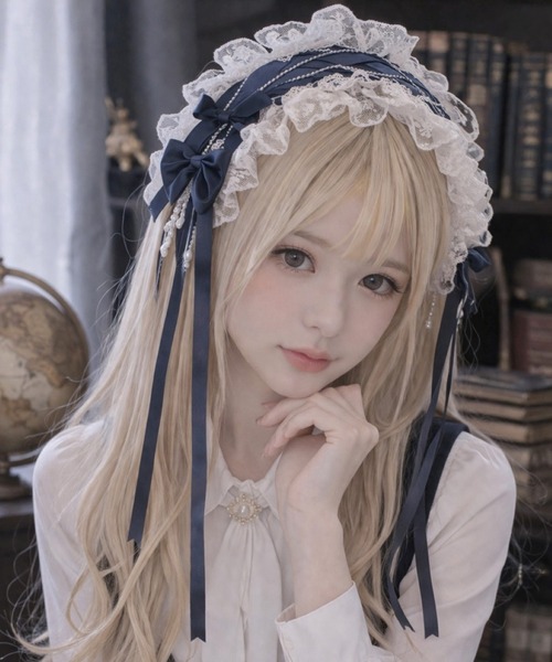 CERCA 「Bls」「ZA」「Bling Leads」編み上げレース ヘッドドレス