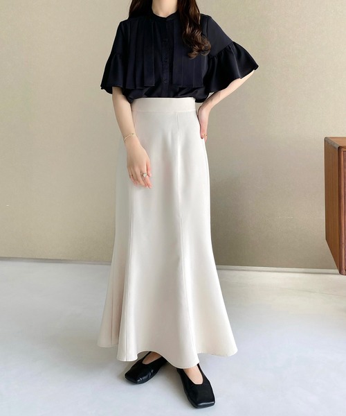 「callautia」 半袖ブラウス MEDIUM ブルーグレー レディース_画像6