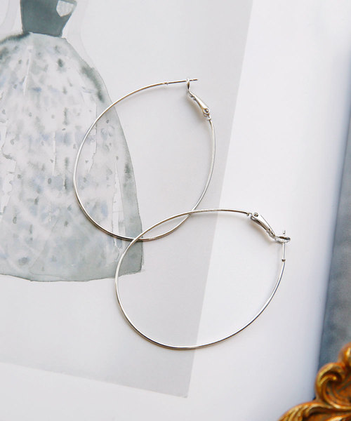 colleca la（コレカラ） ピアス 大きめドロップフープピアス