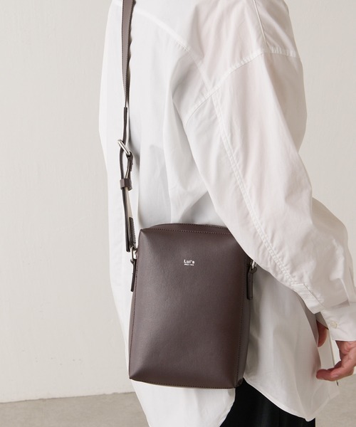 ショルダーバッグ バッグ スプリットレザー スクエアショルダーバッグ  