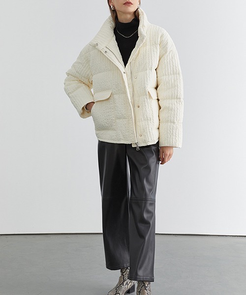 つのディテ⋜ ダウン processing high neck dawn jacket ZOZOTOWN PayPayモール店 - 通販 - PayPayモール ダウンジャケット Pucker ≗ーサイジン