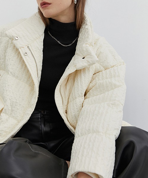 つのディテ⋜ ダウン processing high neck dawn jacket ZOZOTOWN PayPayモール店 - 通販 - PayPayモール ダウンジャケット Pucker ≗ーサイジン