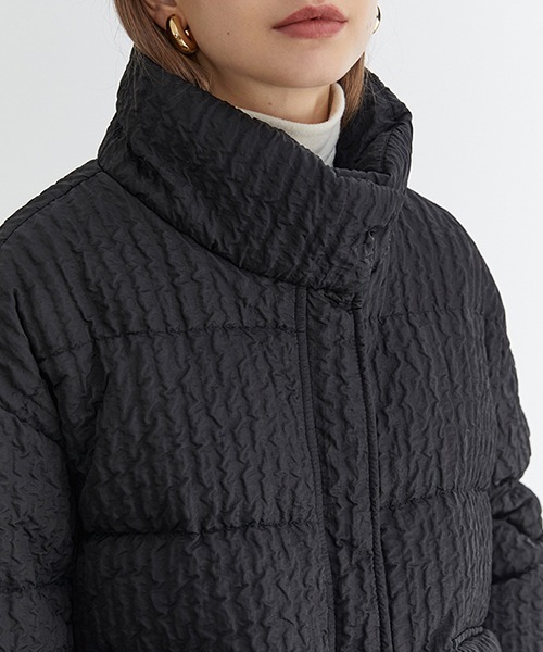 つのディテ⋜ ダウン processing high neck dawn jacket ZOZOTOWN PayPayモール店 - 通販 - PayPayモール ダウンジャケット Pucker ≗ーサイジン