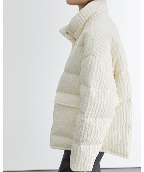 つのディテ⋜ ダウン processing high neck dawn jacket ZOZOTOWN PayPayモール店 - 通販 - PayPayモール ダウンジャケット Pucker ≗ーサイジン