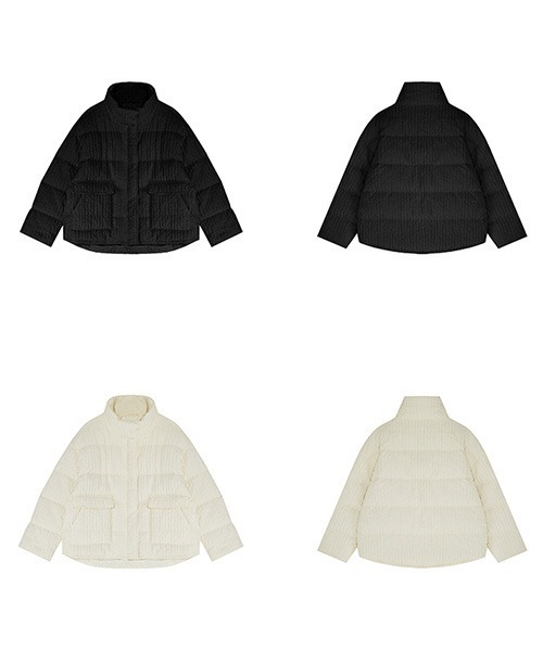 つのディテ⋜ ダウン processing high neck dawn jacket ZOZOTOWN PayPayモール店 - 通販 - PayPayモール ダウンジャケット Pucker ≗ーサイジン