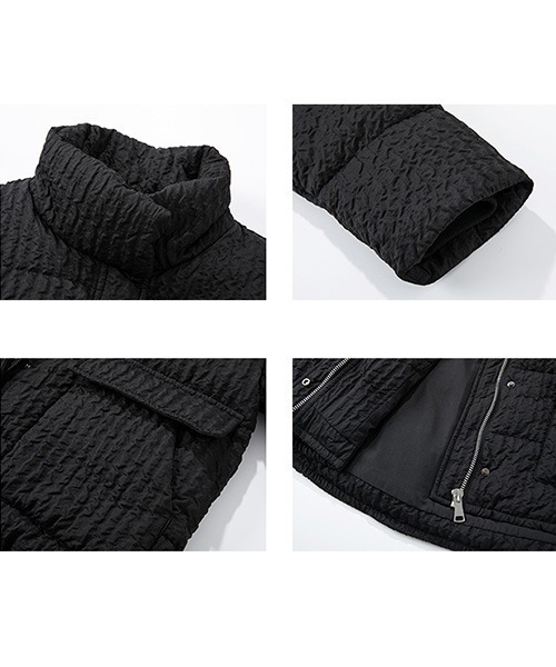 つのディテ⋜ ダウン processing high neck dawn jacket ZOZOTOWN PayPayモール店 - 通販 - PayPayモール ダウンジャケット Pucker ≗ーサイジン