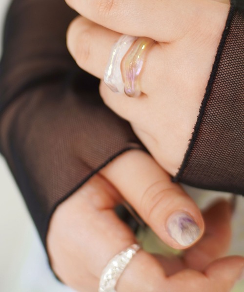 指輪 リング 「 ammy. / エイミードット 」 クリア マーブル オーロラ