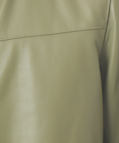 アバハウス ラムレザー シングル スタンドカラーライダース