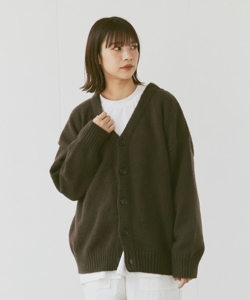 flaner カーディガン Loose mohair like cardigan/ルーズモヘア