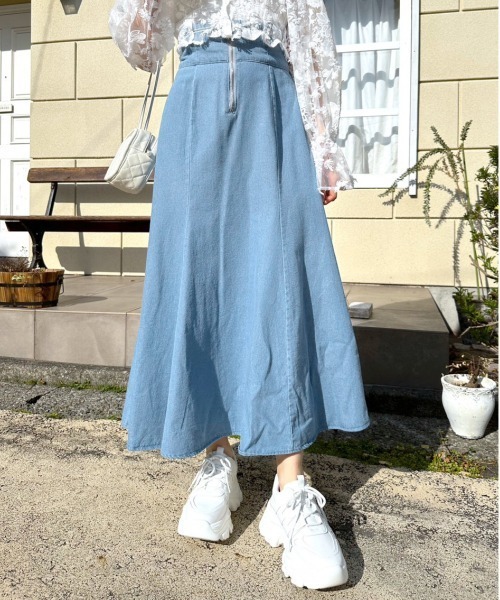 大きいサイズ、OLIVE des OLIVE、フレアスカート OLIVE des スカート フロントZIPフレアスカート : ZOZOTOWN