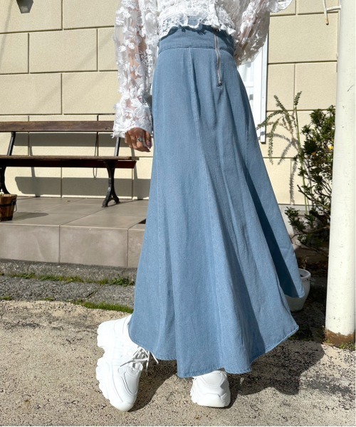 OLIVE des OLIVE（オリーブデオリーブ） ロング スカート フロントZIP