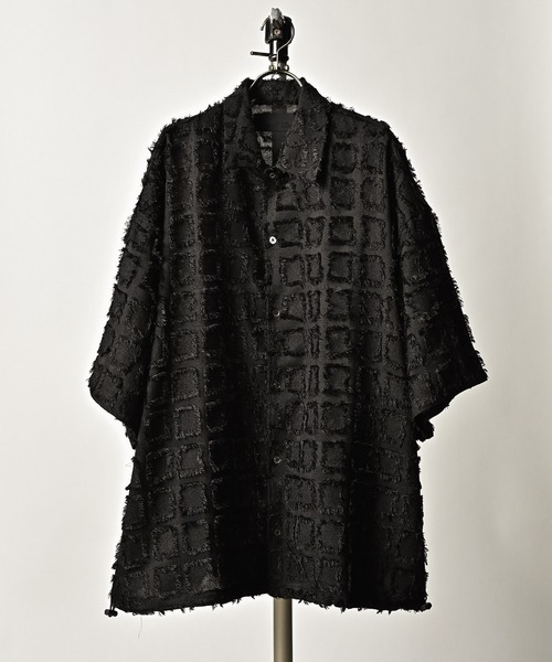 ブラウス シャツ 「ADAMPATEK/アダムパテック」square fringe pattern short sleeve shirt スクエア柄シ ADAM PATEK ブラウス シャツ 「ADAMPATEK/アダムパテック