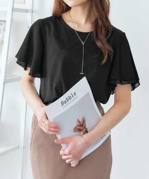Viola e Viola（ヴィオラ エ ヴィオラ） tシャツ 袖シフォンゆるT