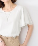 tシャツ 袖シフォンゆるTシャツ レディースの詳細画像3