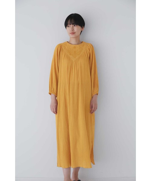 human woman　サマードレス　インドクレープギャザーワンピース human woman ワンピース インドクレープギャザーワンピース